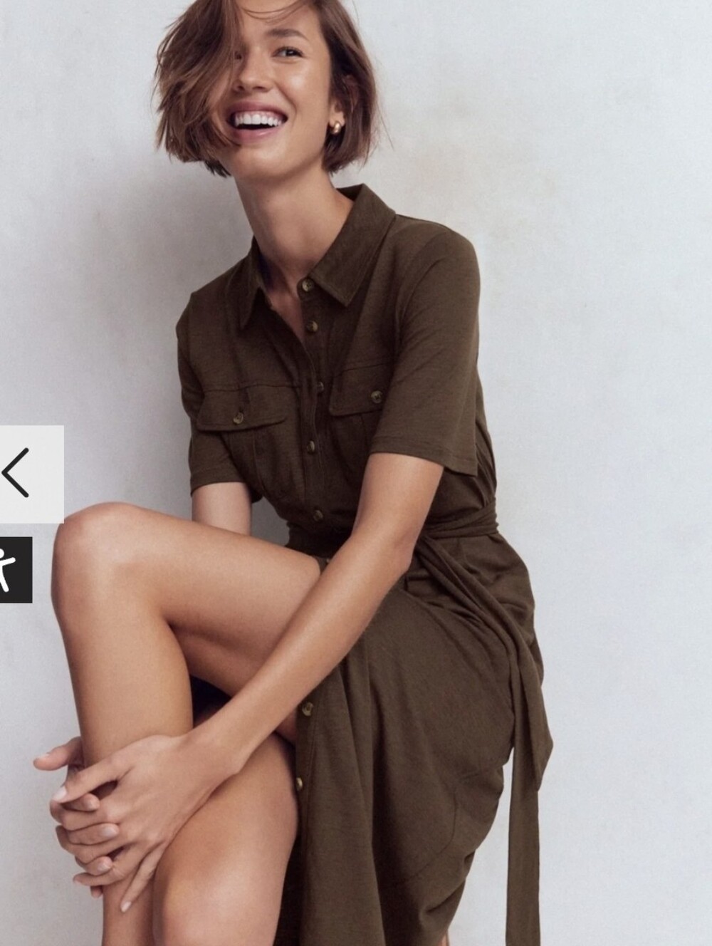 NWT Boden MAVIS Midi Shirt Dress 10 PETITE Bitter Chocolate - Picture 3 of 12